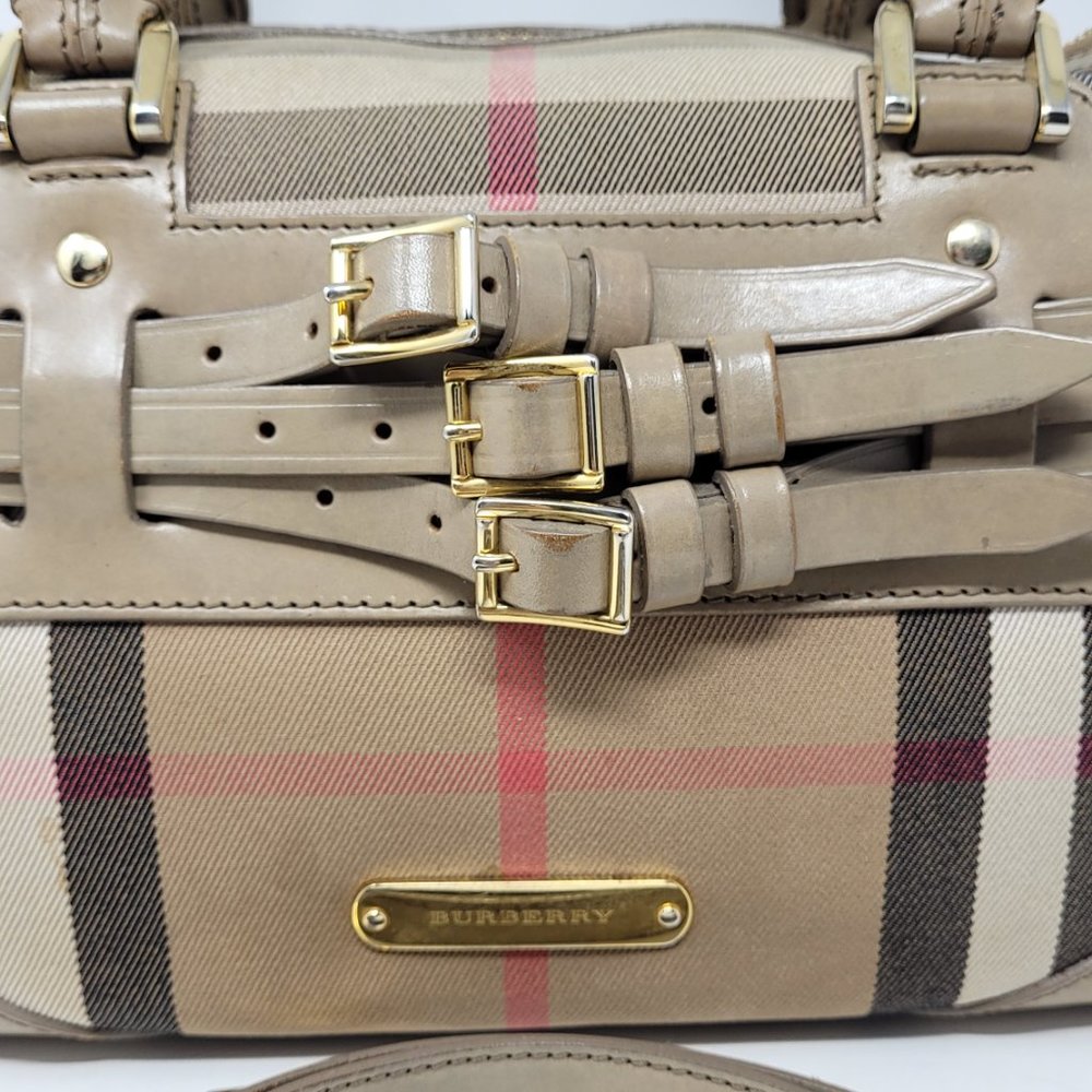BURBERRY Beige Bridle House Check Handbag - Picture 8 of 16
